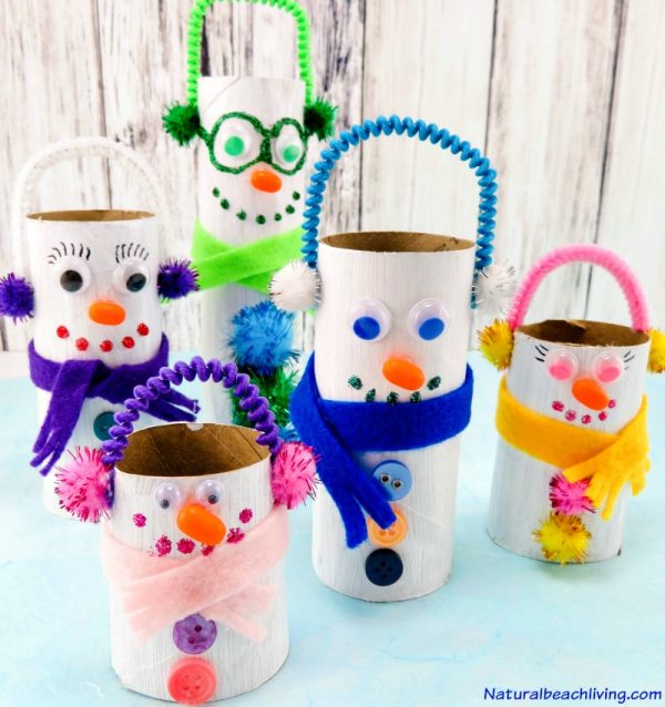 cardboard tubes toilet-paper-roll-snowman-crafts