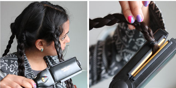 Easy hair tip for crimped hair. Braid it first.