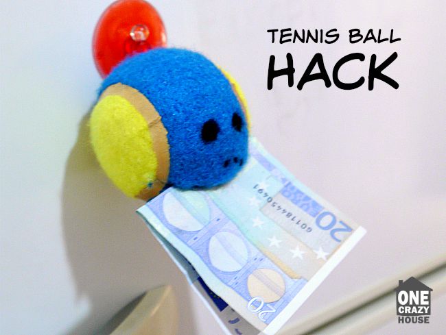 tennis ball hack to keep track of important papers