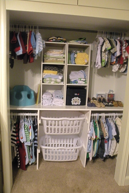 Double rod baby closet storage