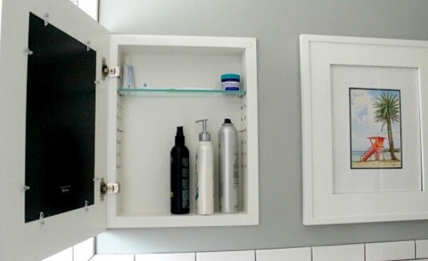 hidden cabinets are genius storage ideas for decluttering