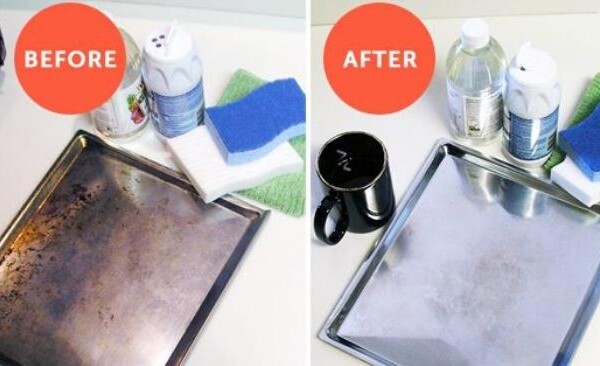 stain removal bakeware before and after