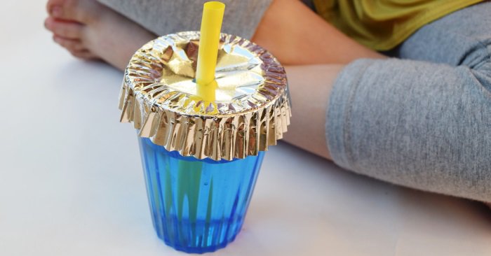 cup with a muffin liner on top to keep bugs out