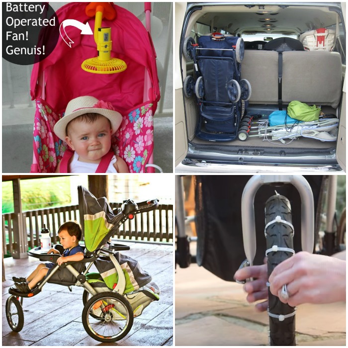 stroller hacks square collage