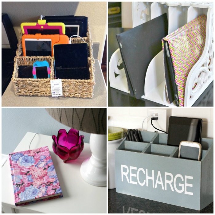 combination of various DIY charging station ideas