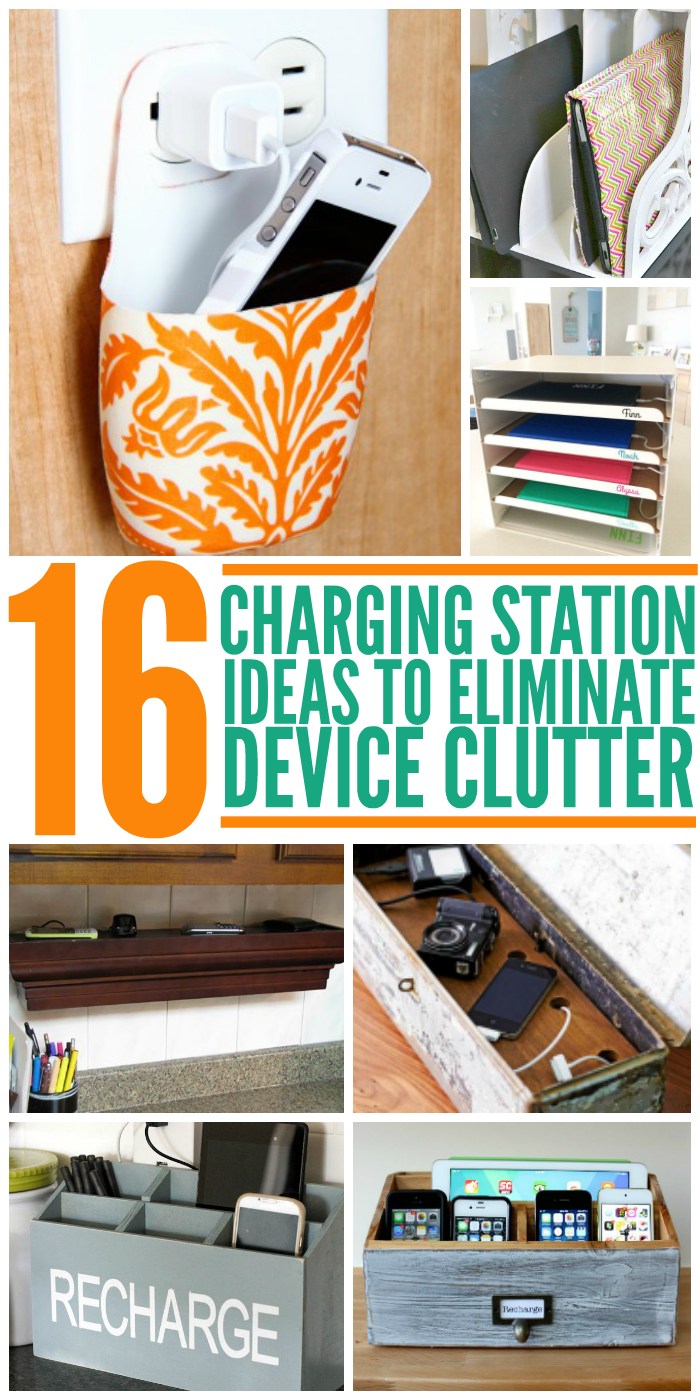 16 Charging Station Ideas to Eliminate Device Clutter, image of DIY charging stations