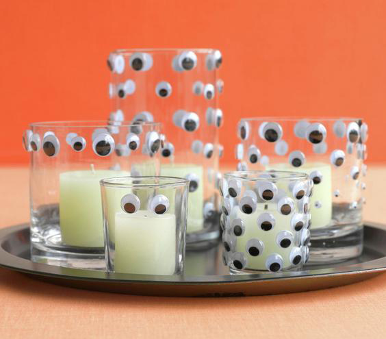 googly eyes on votive candle holders