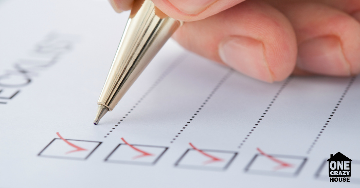 Create a checklist to develop your organization routine