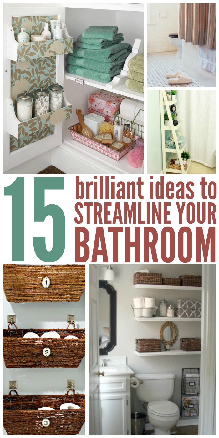 15 Ideas to Streamline Your Bathroom - Lots of bathroom organizing tips for big and small spaces