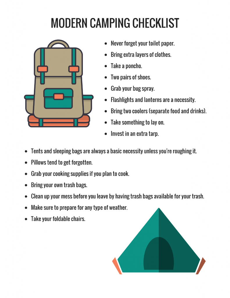 Grab your printable version of this Modern Camping Checklist!