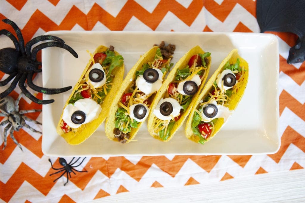 plate of eye ball tacos