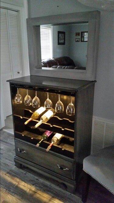 lighted wine cabinet