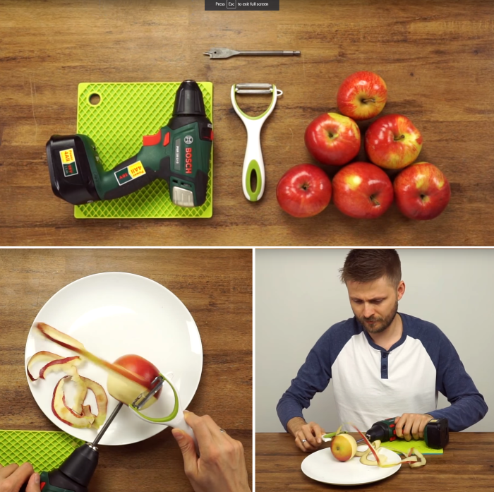 how to peel apples the fastest way possible