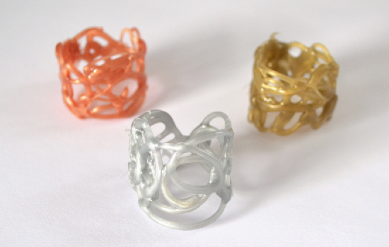 rings made from hot glue