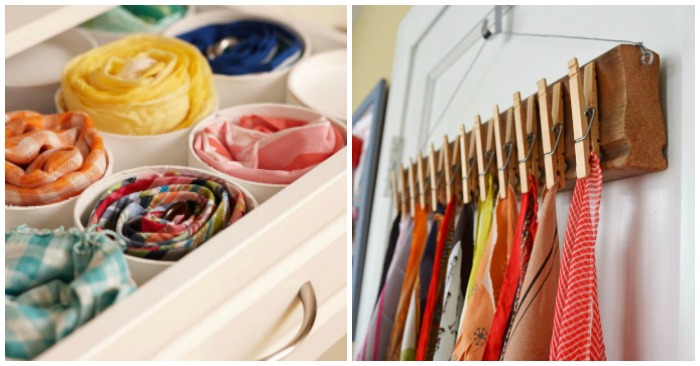 15 Super Simple Ways to Organize Scarves