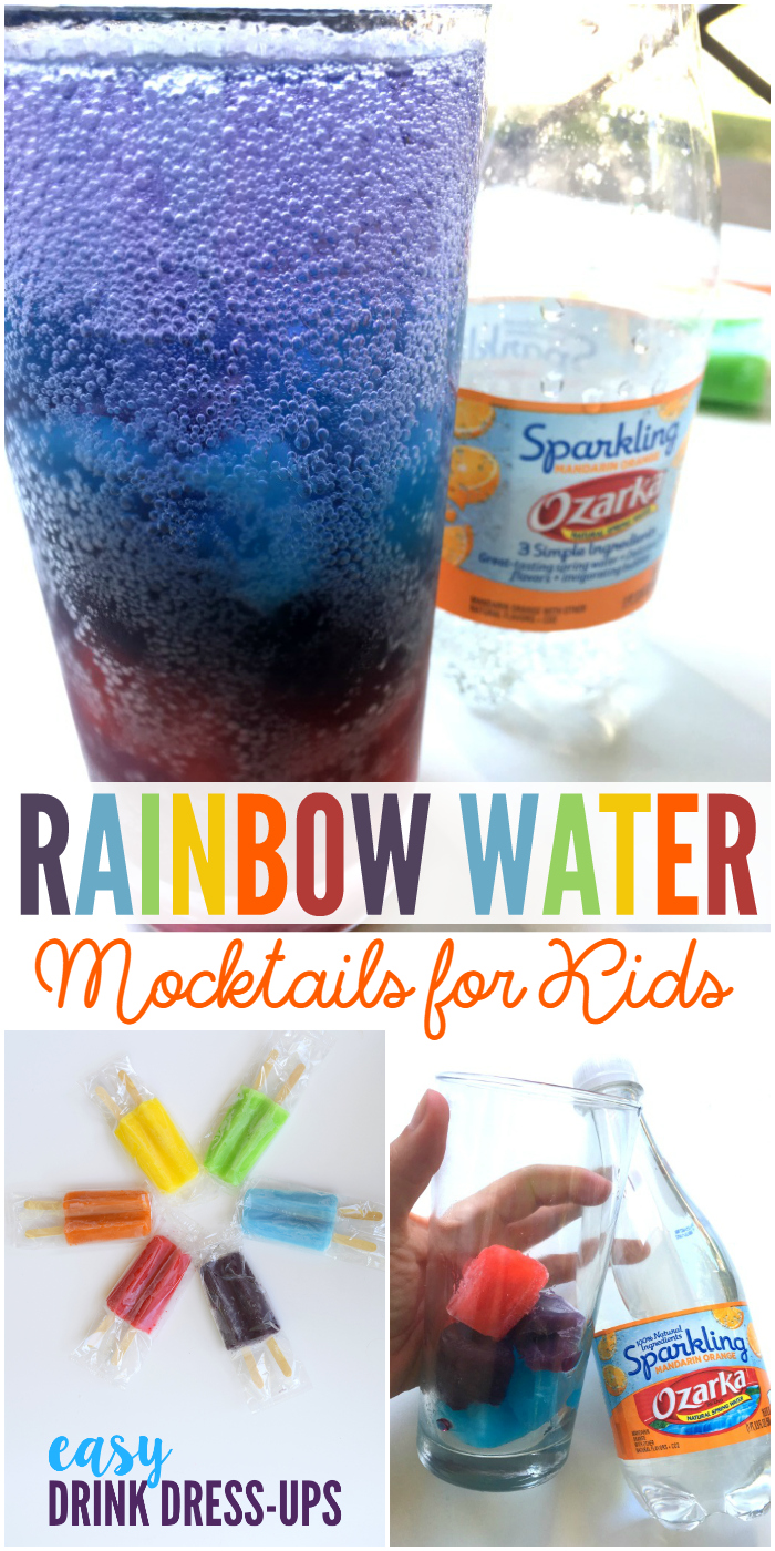 These Rainbow Water mocktails for kids are the perfect way to keep your kids sucking on their own drink and letting you have yours.