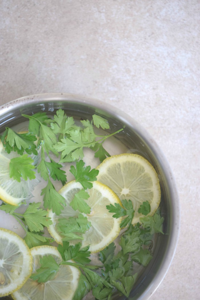 diy air freshener with lemon and parsley