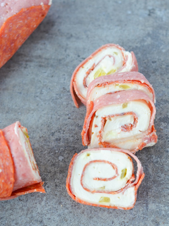 cream cheese and salami keto easy pinwheel recipe