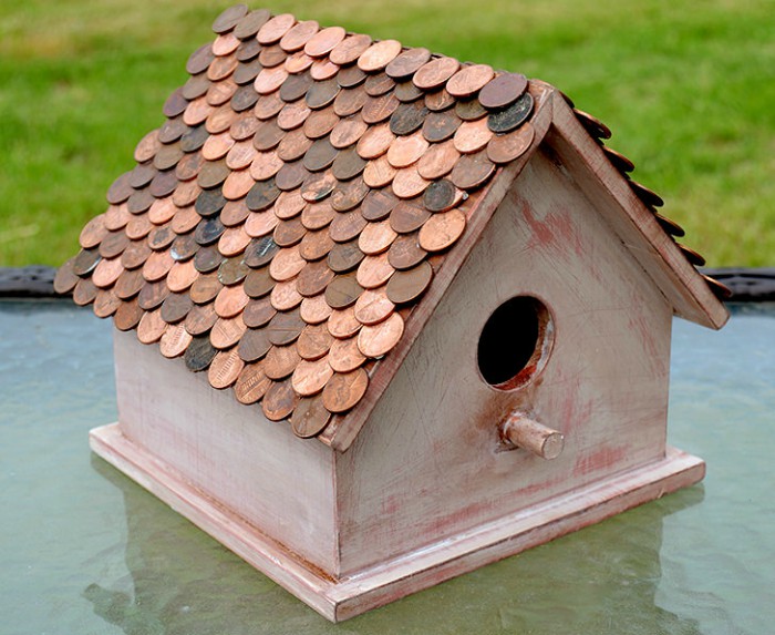penny roof birdhouse