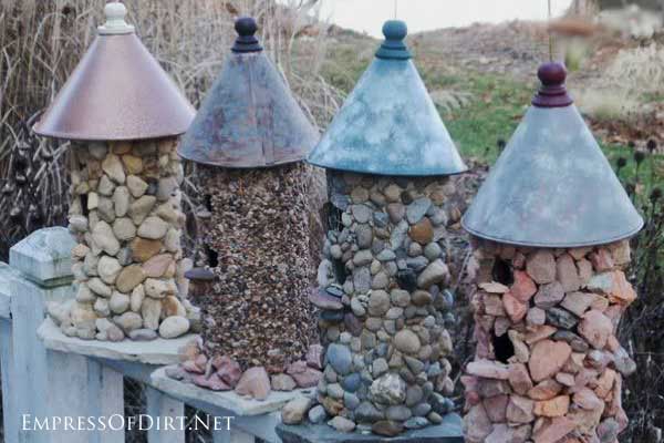 stone birdhouses