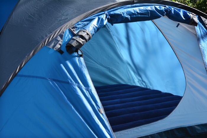backyard camping tip - air mattress for the win