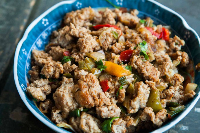 ground turkey and peppers