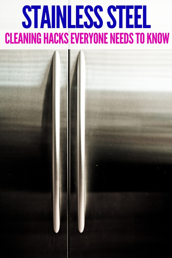 These stainless steel cleaning hacks are perfect for keeping the outside of your appliances smudge and fingerprint free with ease. #stainlesssteelcleaninghacks #cleaning #onecrazyhouse #appliances