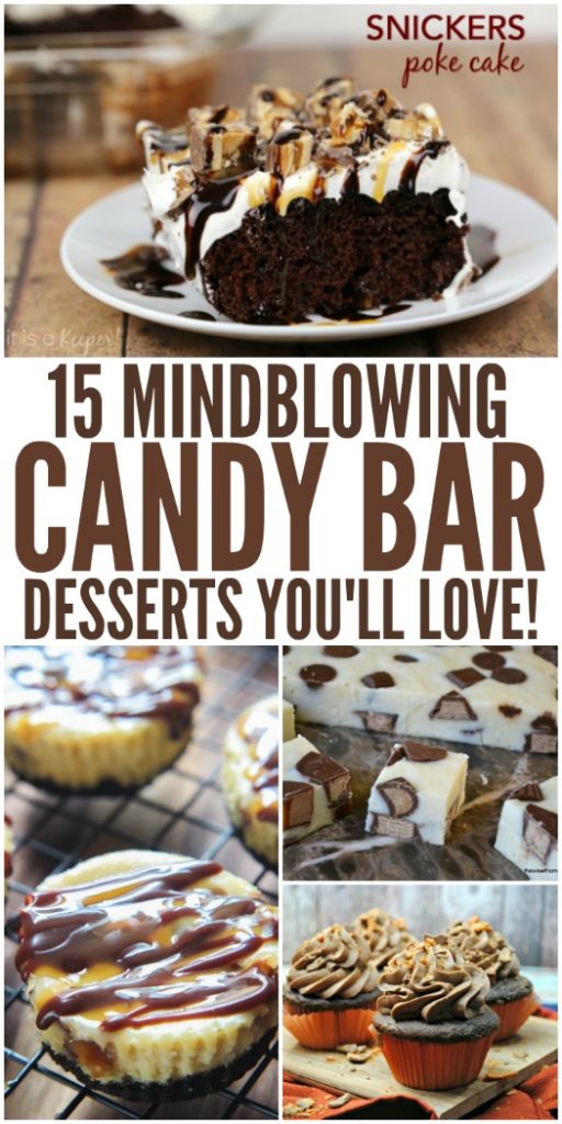 15 Mindblowing Candy Bar Desserts #DessertRecipes #CandyBars #HalloweenCandy