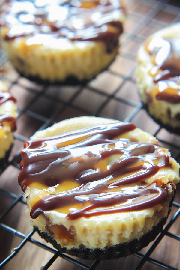 Mini Twix Cheesecakes by High Heels and Grills