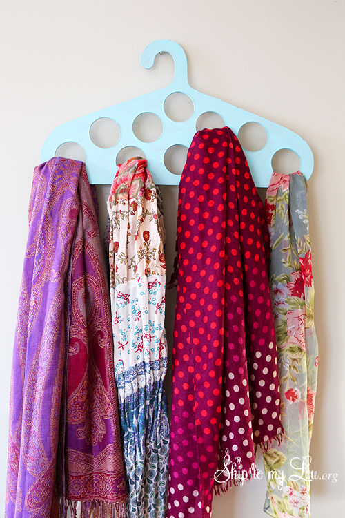 DIY Scarf Hanger from Skip to My Lou - clothing storage ideas