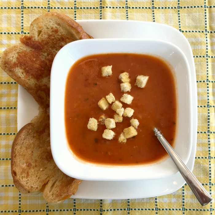 Great Value Tomato Basil Soup and Grilled Cheese