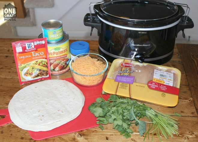 Ingredients for Crock Pot Chicken Enchiladas