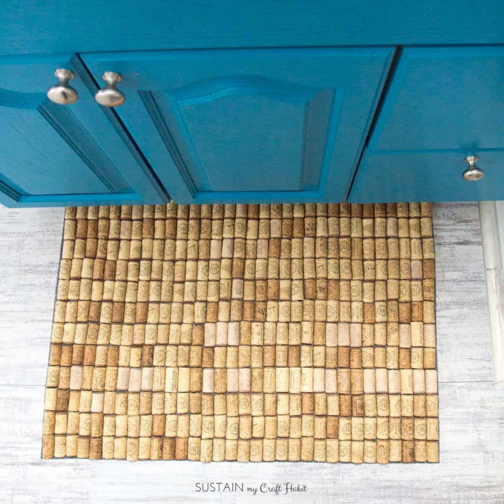 Wine Cork Crafts -Wine Cork Bath Mat- Sustain my Craft Habit