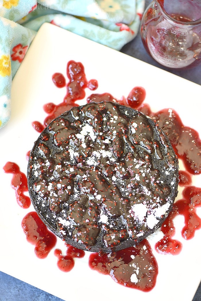 Chocolate Cake with Raspberry Sauce - The Typical Mom