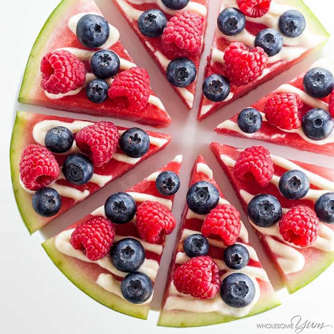 Patriotic Desserts - Watermelon Pizza- Wholesome Yum