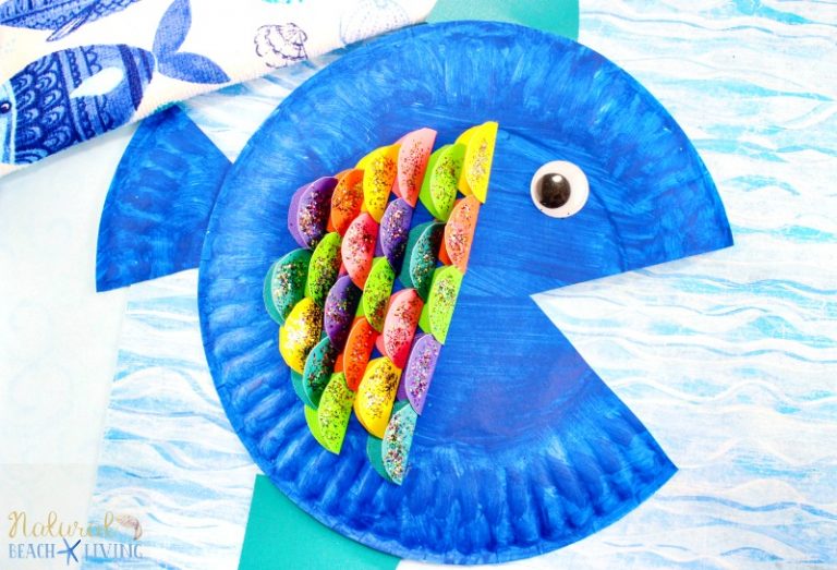 Rainbow Craft for Kids - Rainbow Paper Plate Fish- Natural Beach Living 