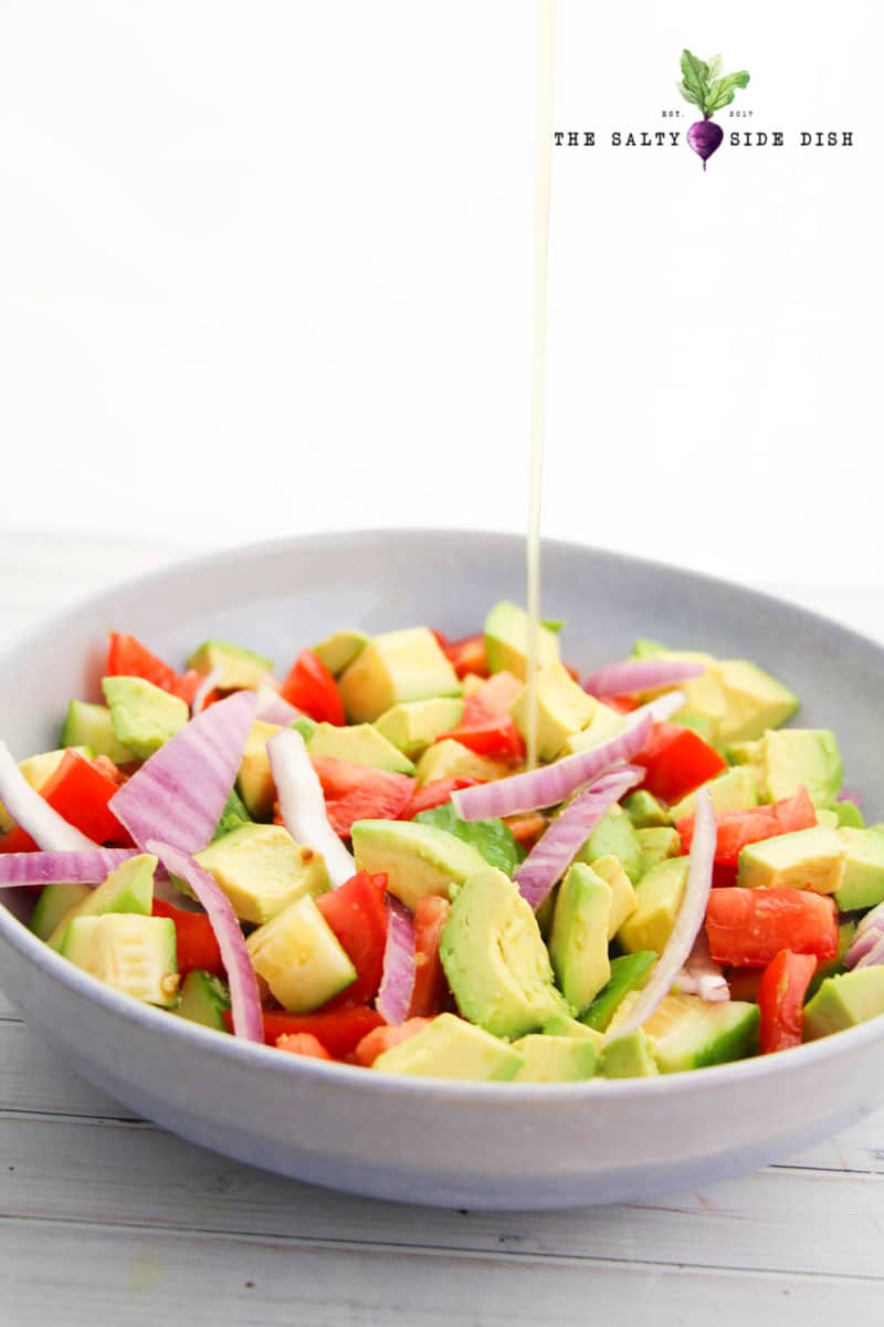 Avocado Recipes- Avocado Salad with Tomatoes and Cucumbers-Salty Side Dish