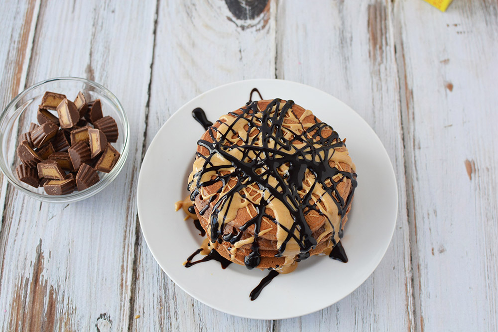 Homemade Pancakes - Chocolate and Peanut Butter Pancakes - A Magical Mess 