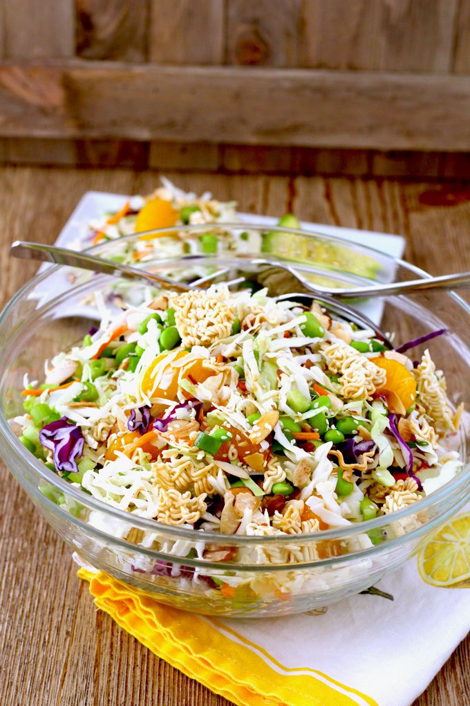 Ramen Noodle Recipes- Crunchy Asian Ramen Noodle Salad-Lemon Blossoms
