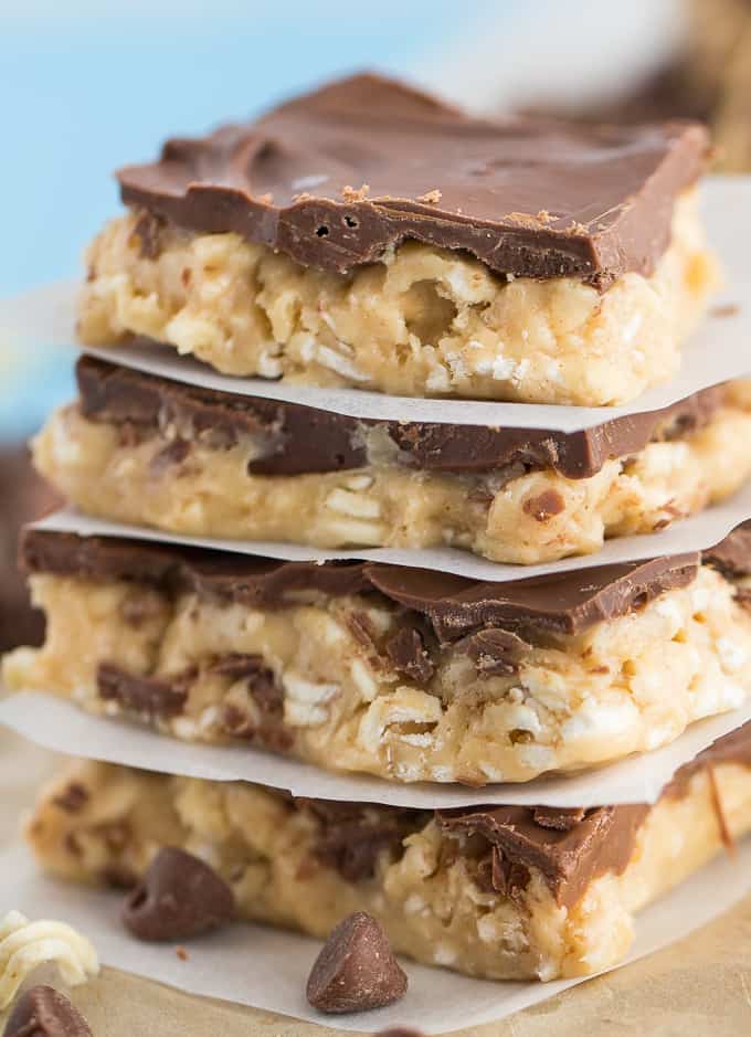 Ramen Noodle Recipes- Chocolate Peanut Butter Bars- Simply Stacie