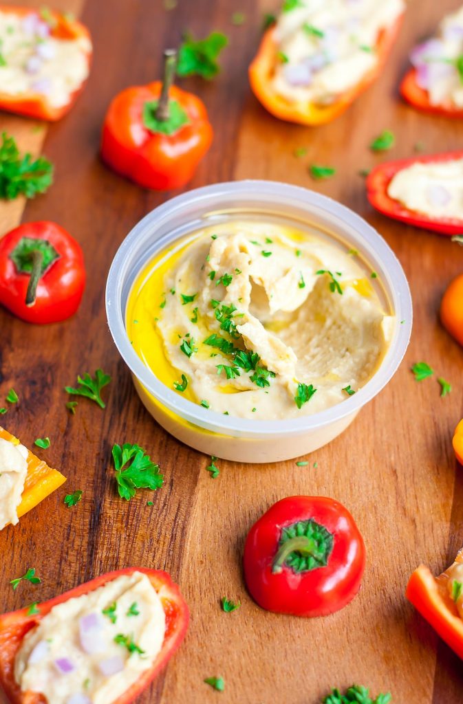 No Sandwich Lunches - Hummus Stuffed Peppers - Peas and Crayons