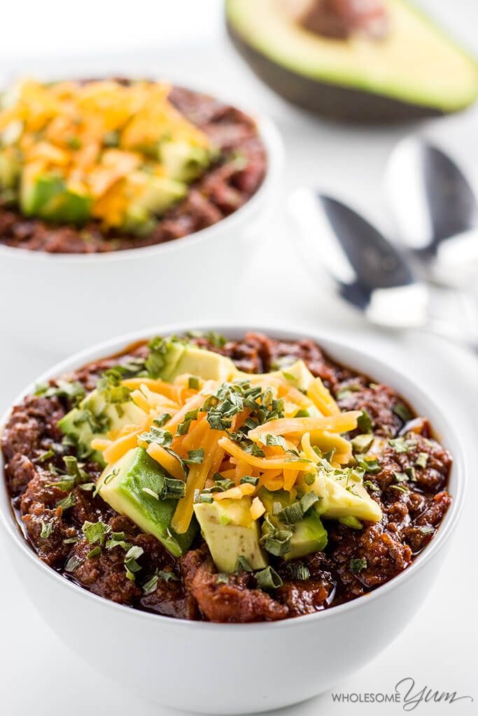 Instant Pot Whole30 Recipes - Low Carb Chili- Wholesome Yum