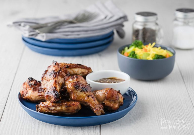 Chicken Wing Recipes - Low Carb Baked Teriyaki Wings- Peace Love and Low Carb