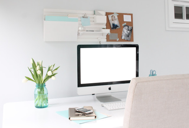 Office Makeover - Clutter Free Station-Julie Blanner