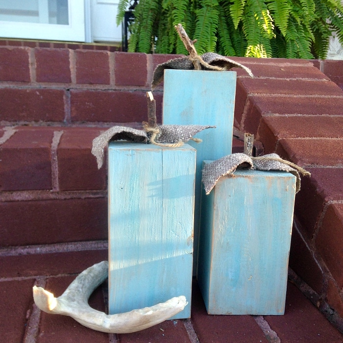 Fall Wood Projects Turquoise Pumpkins