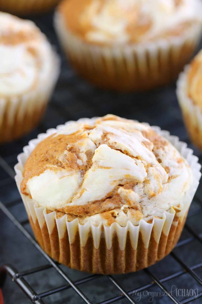 Pumpkin Spice Cream Cheese Muffins closeup