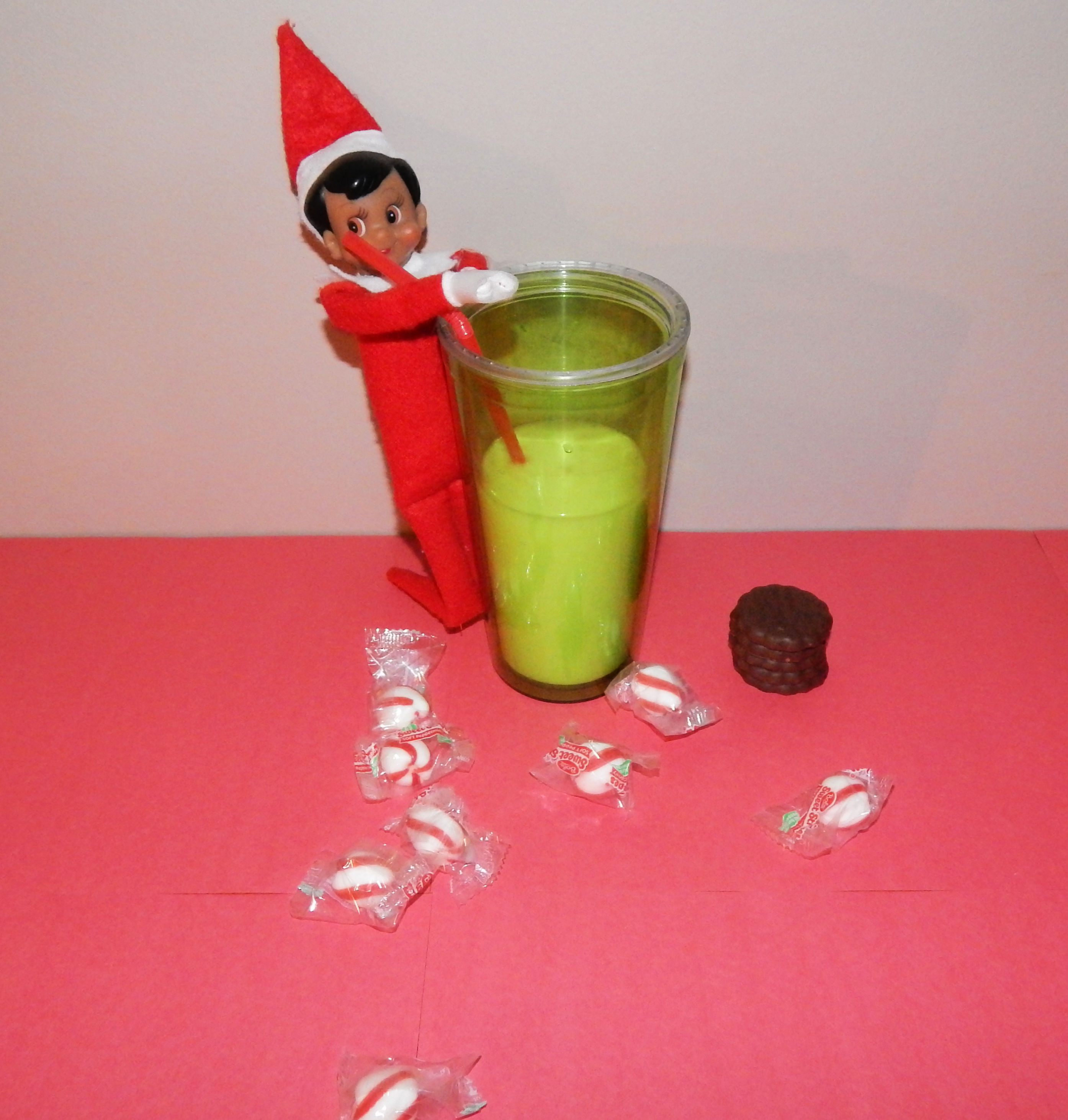 Elf On The Shelf Drinking Milk