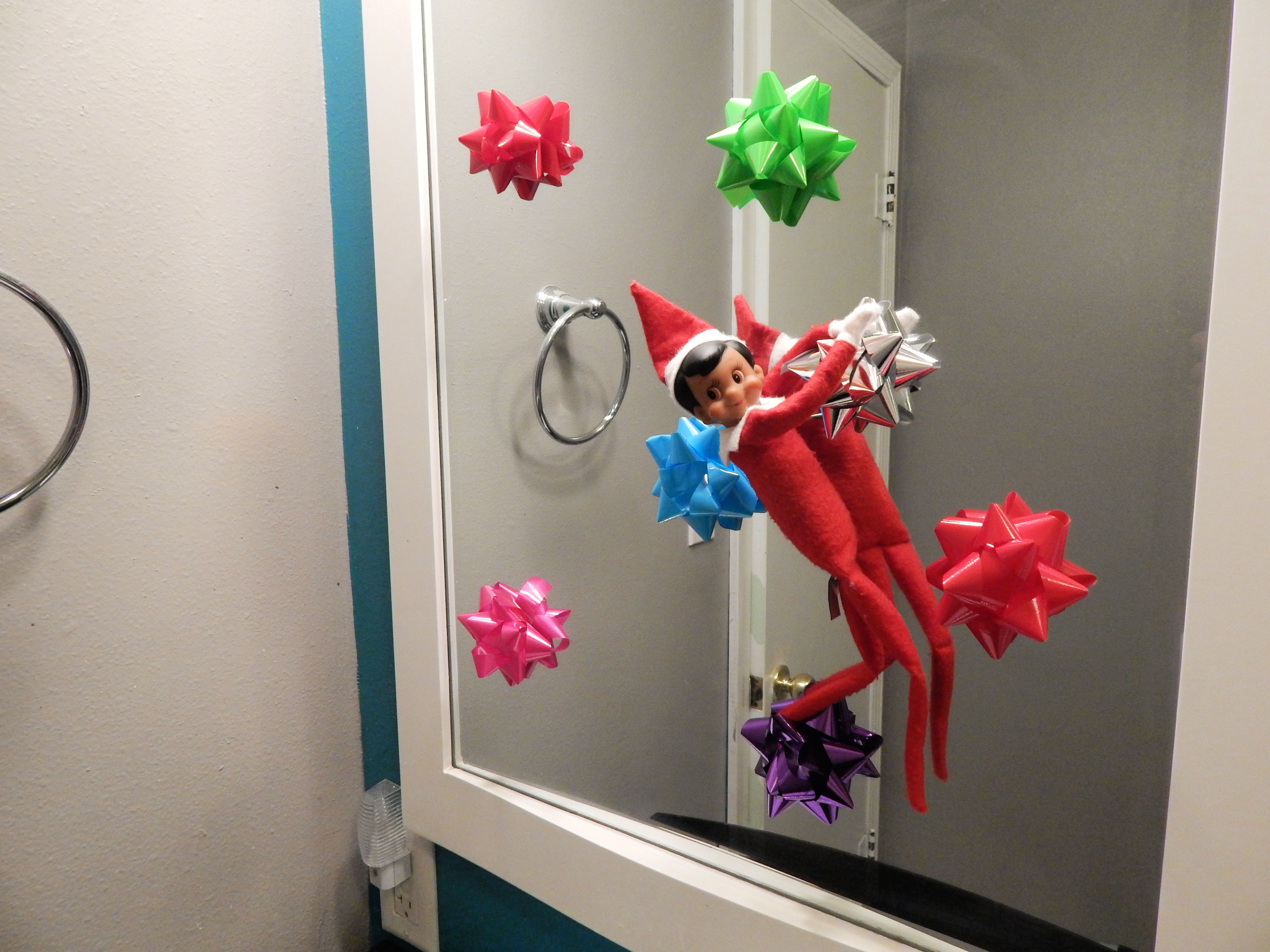 Elf On The Shelf Ribbon Climbing