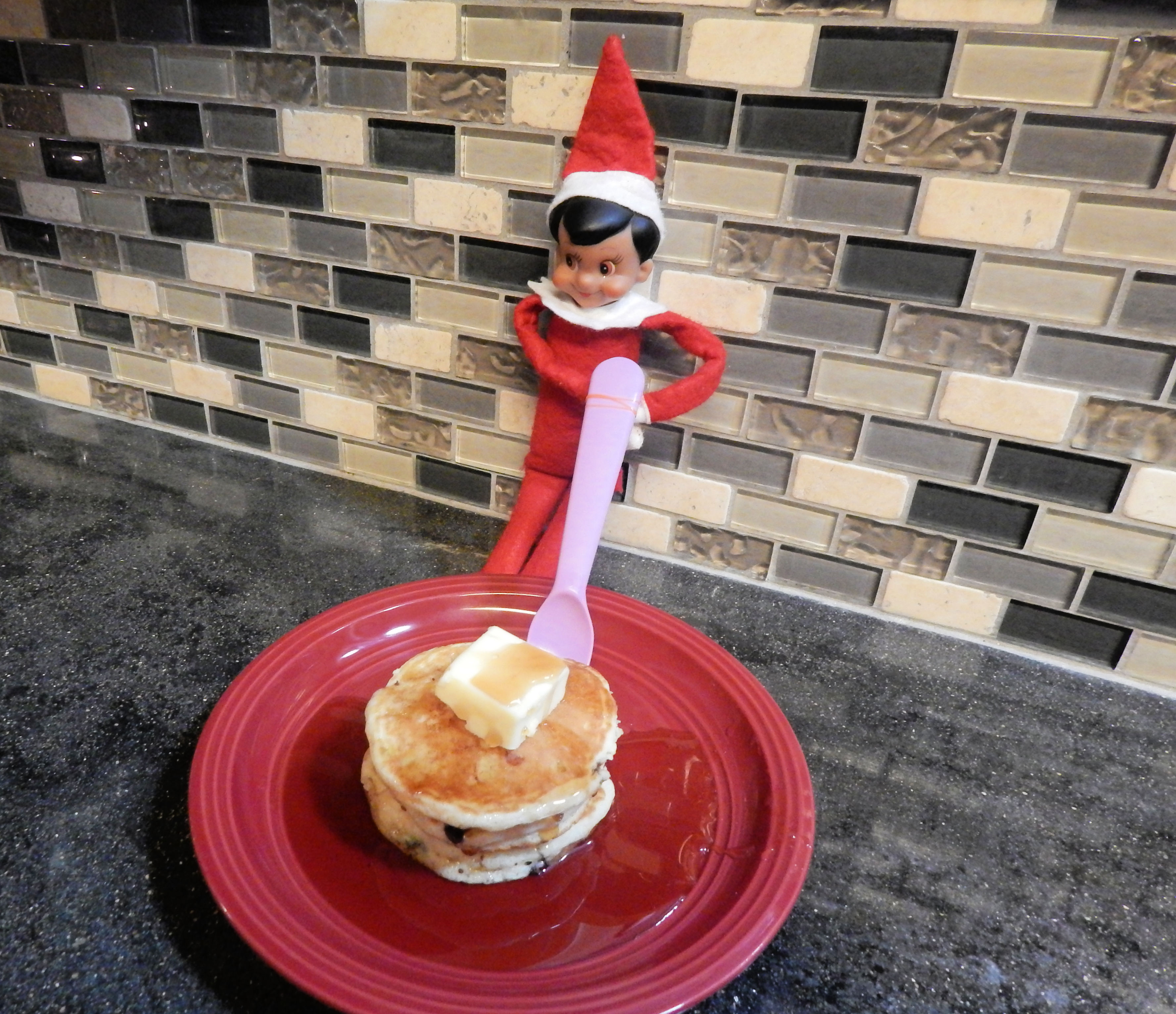 Elf On The Shelf Eating Pancakes