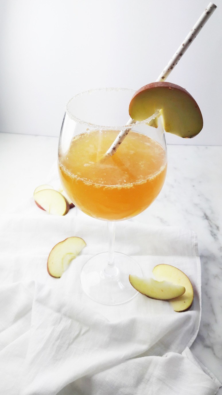 lemon ginger apple cider cocktail